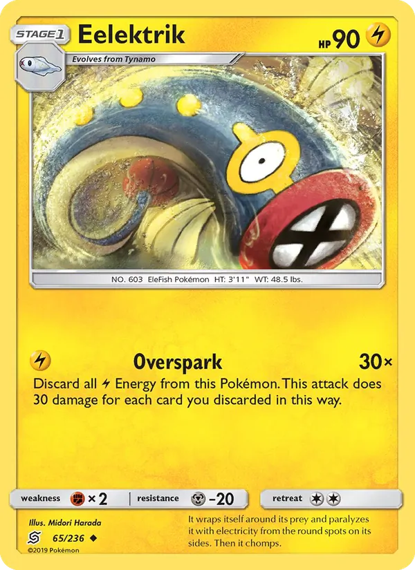 Eelektrik — Unified Minds #65 (Pokémon TCG card)