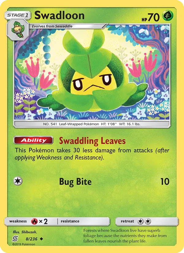 Swadloon — Unified Minds #8 (Pokémon TCG card)