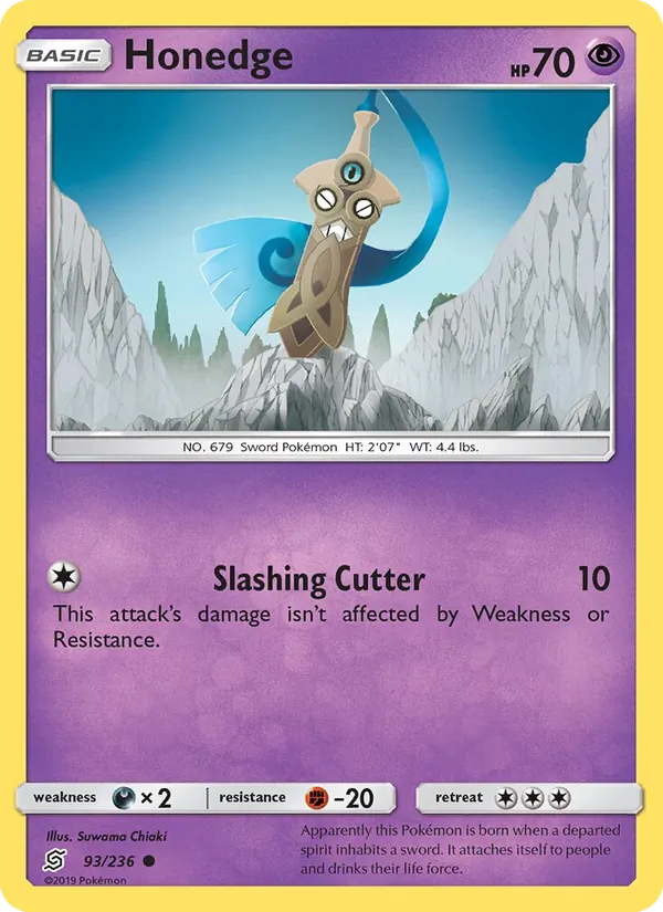 Honedge — Unified Minds #93 (Pokémon TCG card)