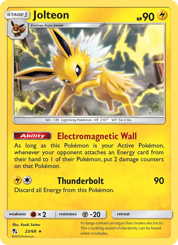 Jolteon — Hidden Fates #23 (Pokémon TCG card)