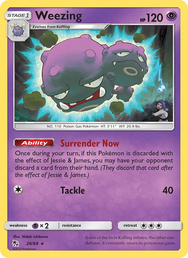 Weezing — Hidden Fates #29 (Pokémon TCG card)