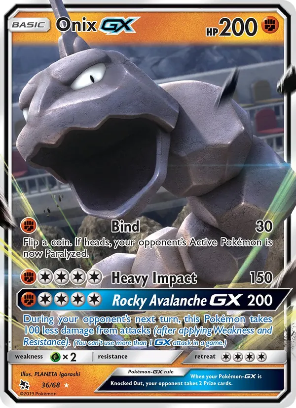 Onix GX — Hidden Fates #36 (Pokémon TCG card)