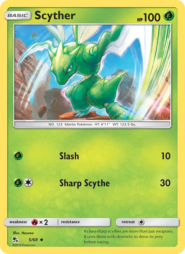 Scyther — Hidden Fates #5 (Pokémon TCG card)