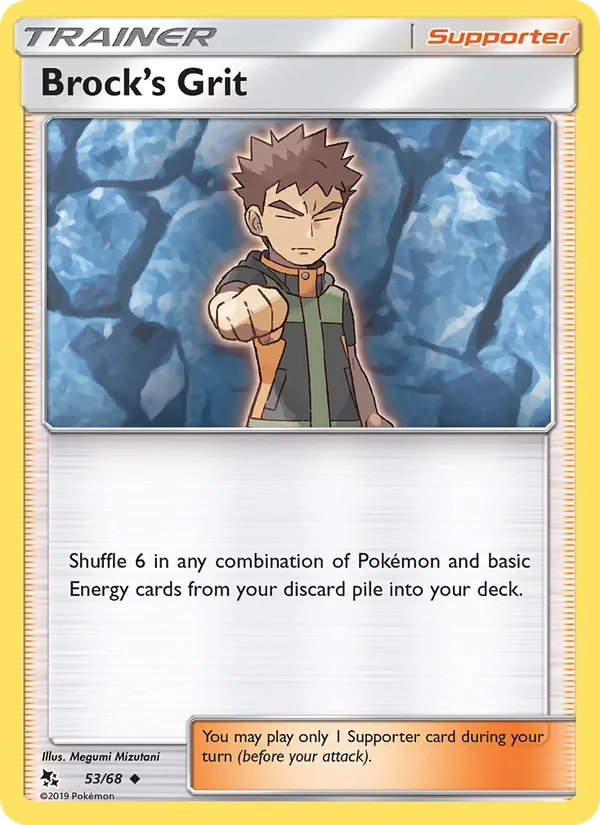 Brock’s Grit — Hidden Fates #53 (Pokémon TCG card)