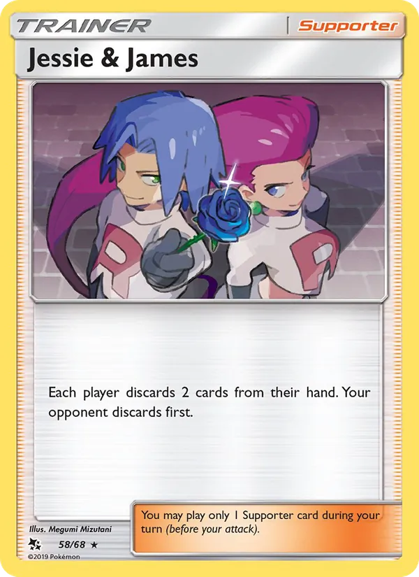 Jessie & James — Hidden Fates #58 (Pokémon TCG card)