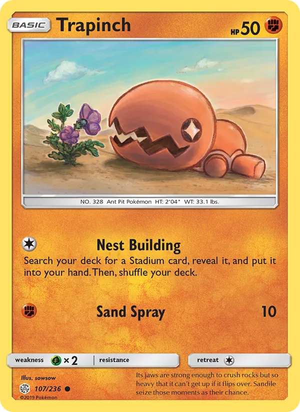 Trapinch — Cosmic Eclipse #107 (Pokémon TCG card)
