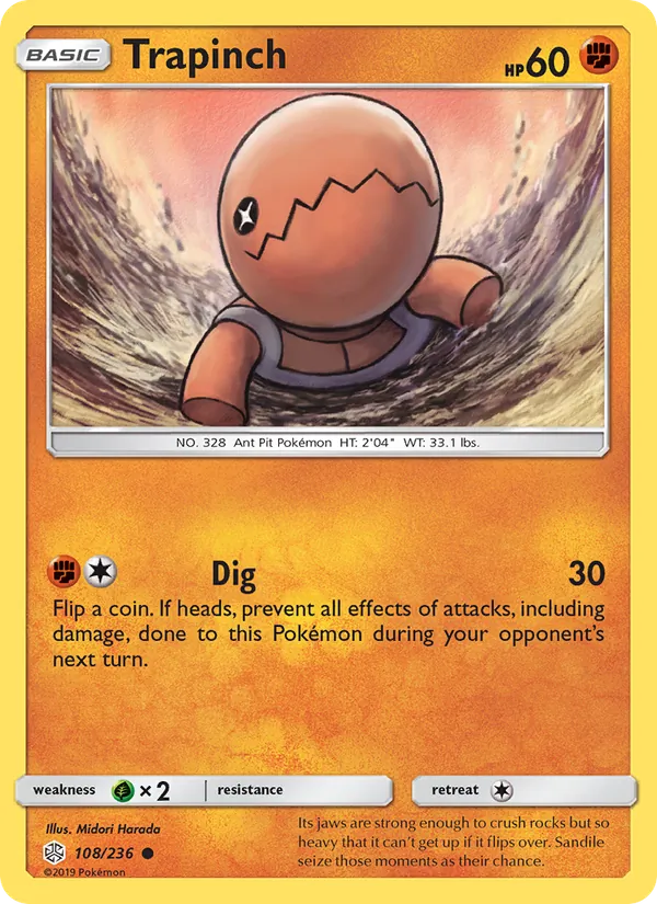 Trapinch — Cosmic Eclipse #108 (Pokémon TCG card)