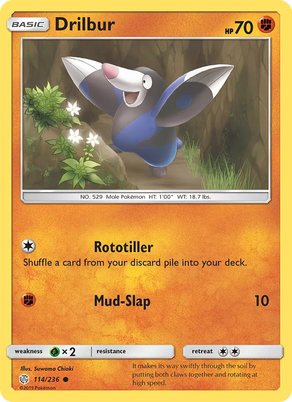 Drilbur — Cosmic Eclipse #114 (Pokémon TCG card)