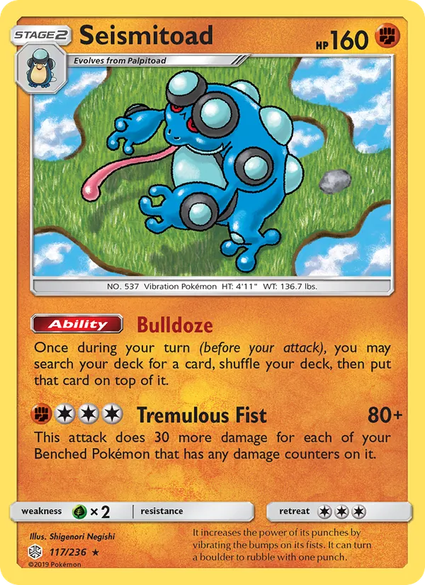 Seismitoad — Cosmic Eclipse #117 (Pokémon TCG card)