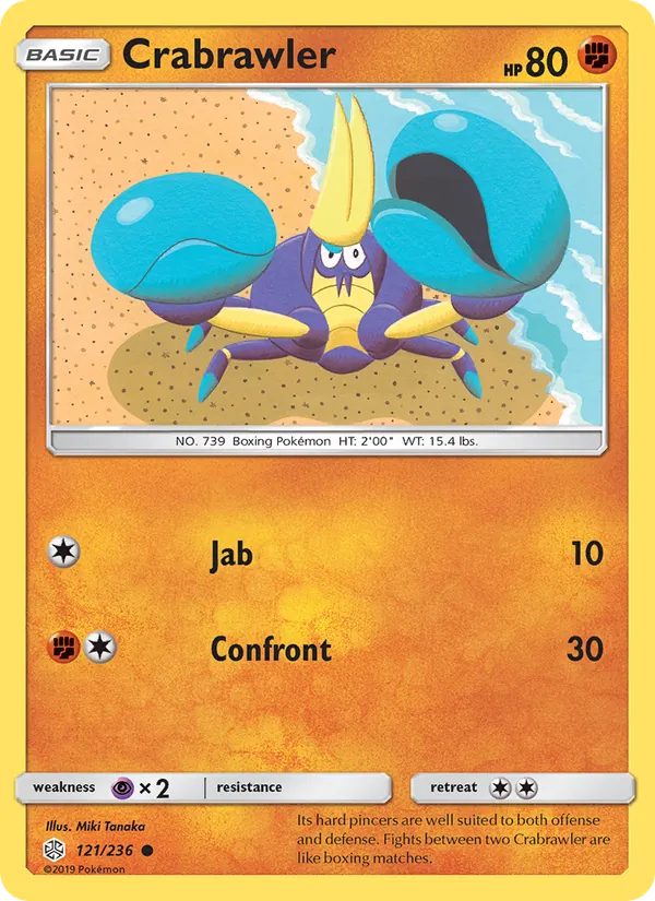 Crabrawler — Cosmic Eclipse #121 (Pokémon TCG card)