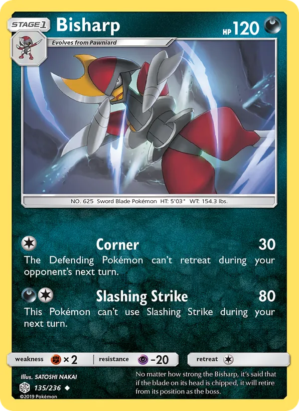 Bisharp — Cosmic Eclipse #135 (Pokémon TCG card)