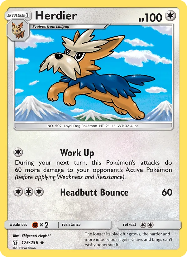 Herdier — Cosmic Eclipse #175 (Pokémon TCG card)
