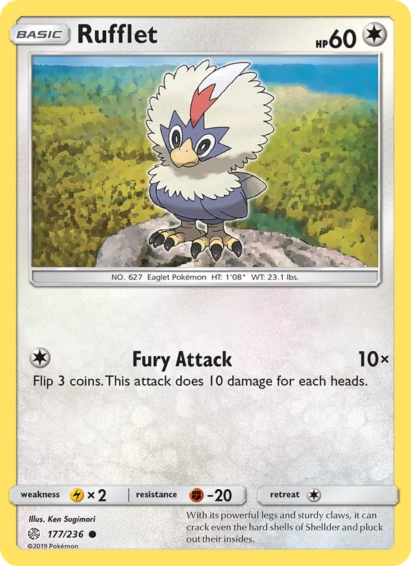Rufflet — Cosmic Eclipse #177 (Pokémon TCG card)