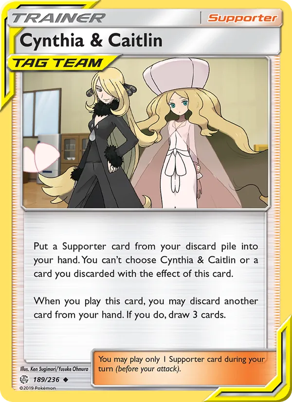Cynthia & Caitlin — Cosmic Eclipse #189 (Pokémon TCG card)