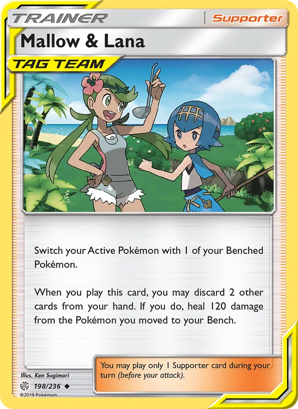 Mallow & Lana — Cosmic Eclipse #198 (Pokémon TCG card)