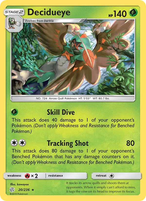 Decidueye — Cosmic Eclipse #20 (Pokémon TCG card)
