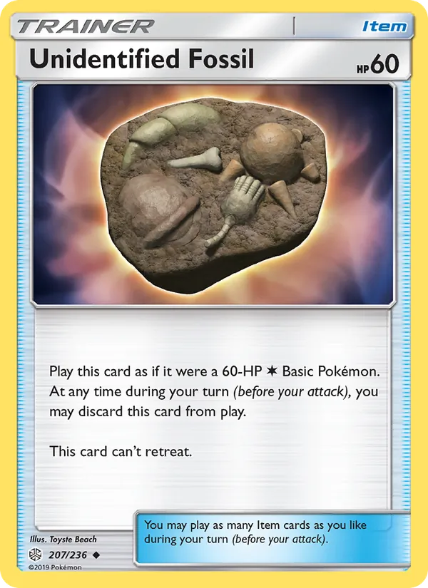 Unidentified Fossil — Cosmic Eclipse #207 (Pokémon TCG card)