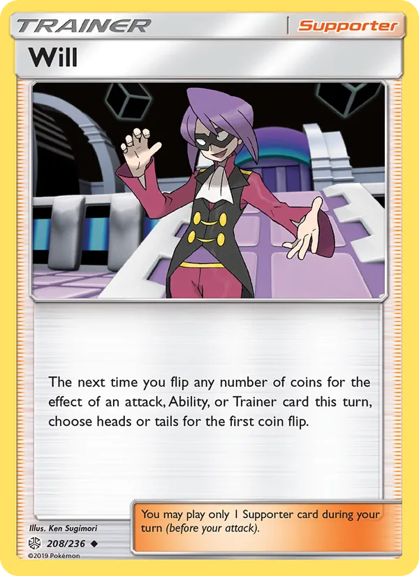 Will — Cosmic Eclipse #208 (Pokémon TCG card)