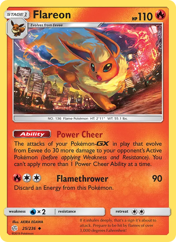 Flareon — Cosmic Eclipse #25 (Pokémon TCG card)