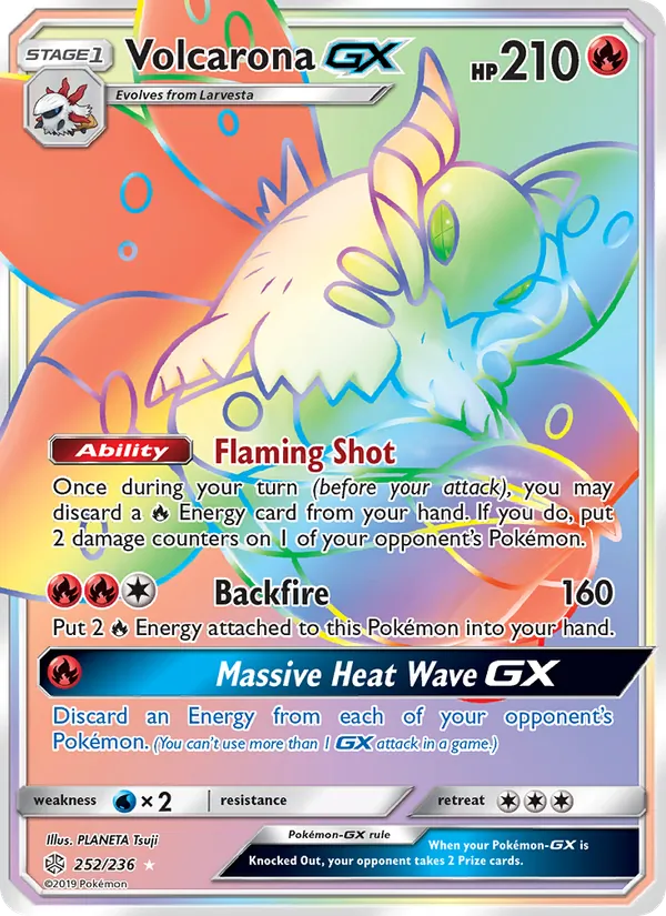 Volcarona GX — Cosmic Eclipse #252 (Pokémon TCG card)