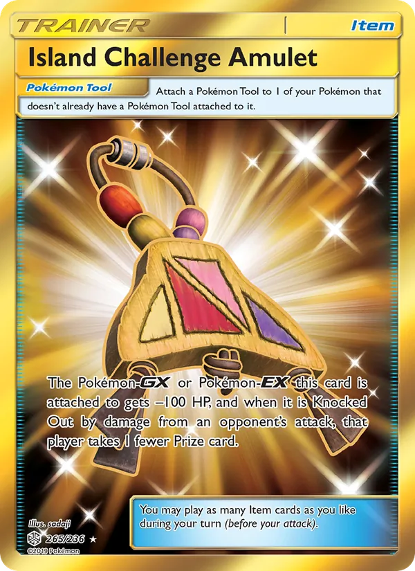 Island Challenge Amulet — Cosmic Eclipse #265 (Pokémon TCG card)