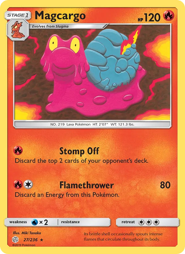 Magcargo — Cosmic Eclipse #27 (Pokémon TCG card)
