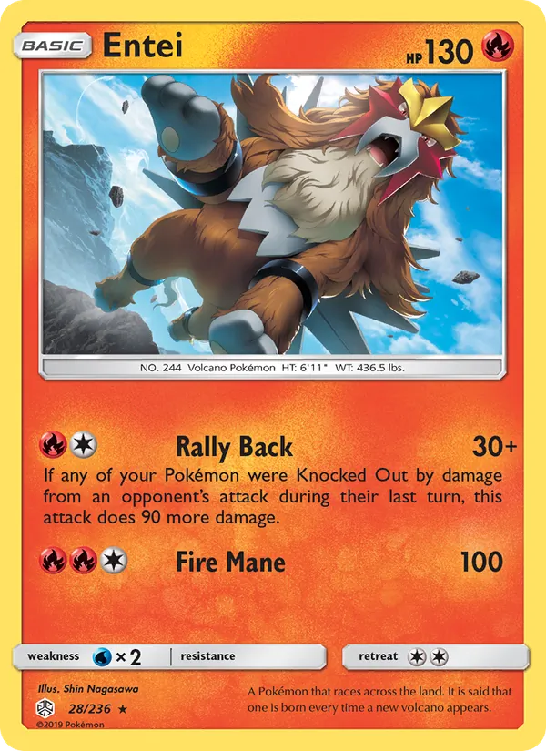 Entei — Cosmic Eclipse #28 (Pokémon TCG card)