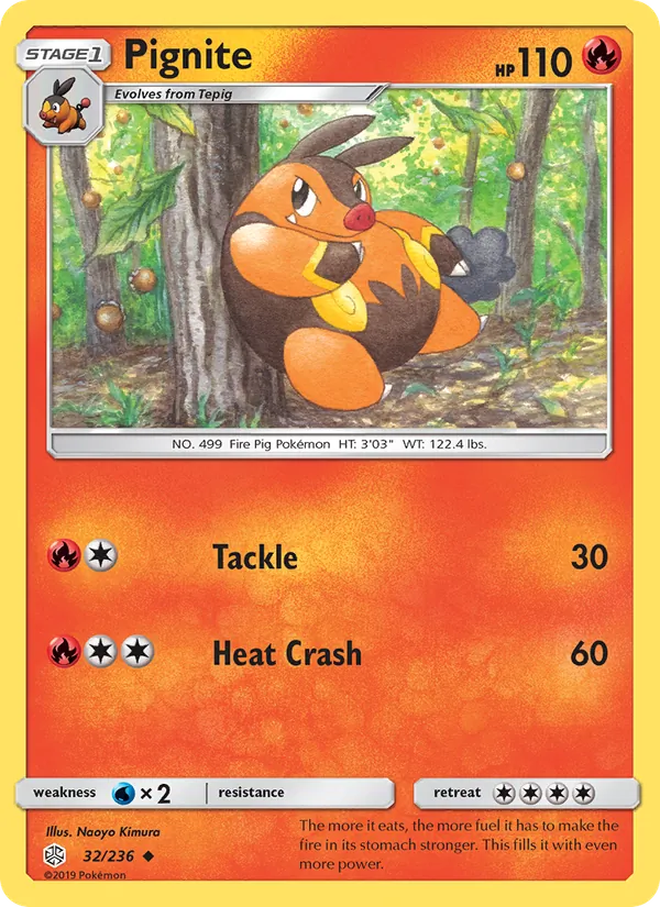 Pignite — Cosmic Eclipse #32 (Pokémon TCG card)
