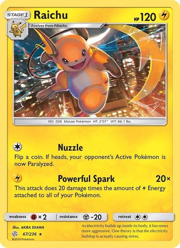 Raichu — Cosmic Eclipse #67 (Pokémon TCG card)