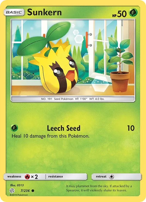 Sunkern — Cosmic Eclipse #7 (Pokémon TCG card)