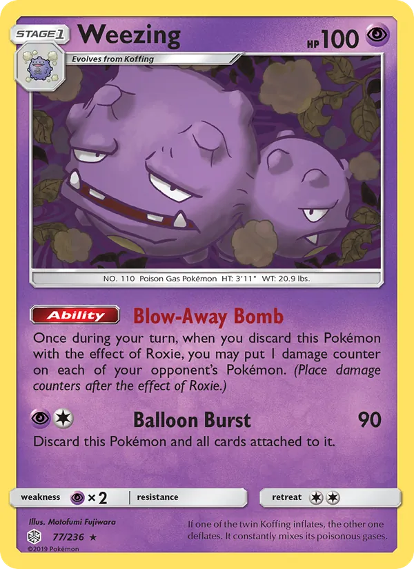 Weezing — Cosmic Eclipse #77 (Pokémon TCG card)