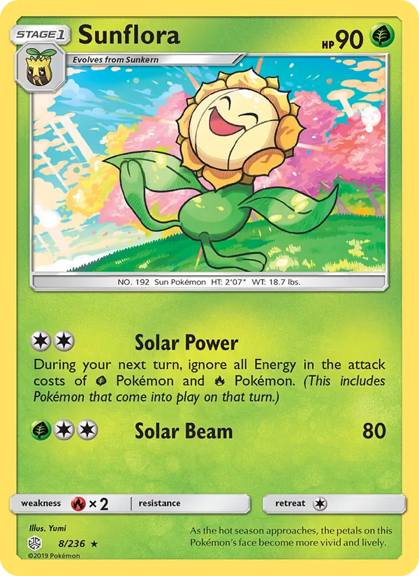 Sunflora — Cosmic Eclipse #8 (Pokémon TCG card)