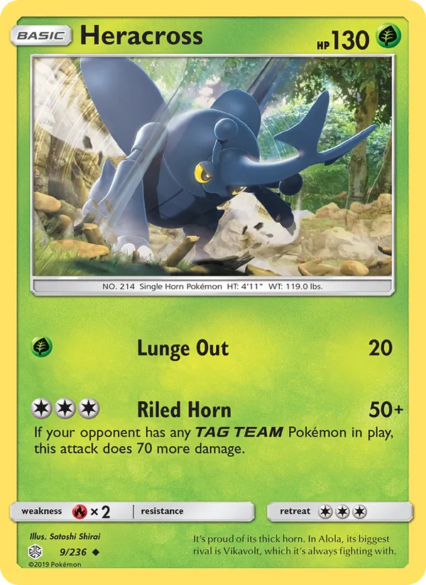 Heracross — Cosmic Eclipse #9 (Pokémon TCG card)