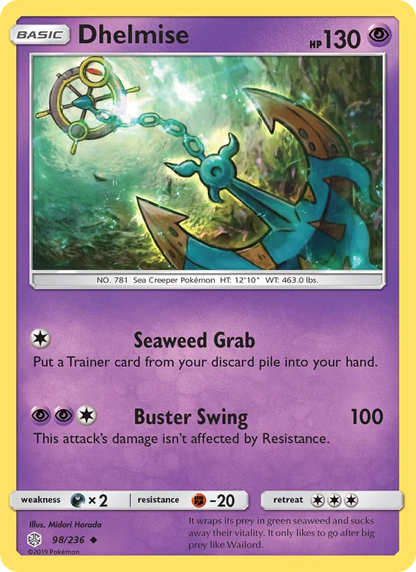 Dhelmise — Cosmic Eclipse #98 (Pokémon TCG card)