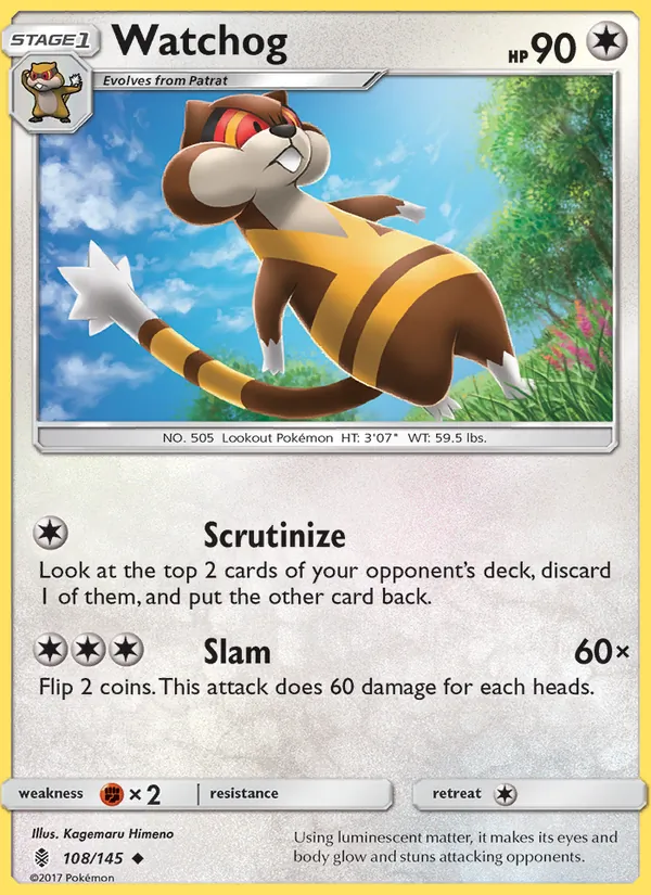 Watchog — Guardians Rising #108 (Pokémon TCG card)