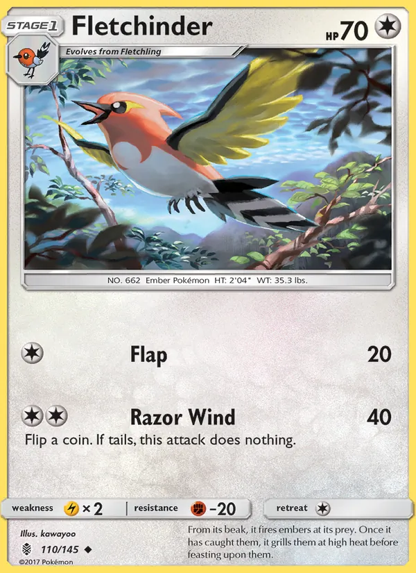 Fletchinder — Guardians Rising #110 (Pokémon TCG card)