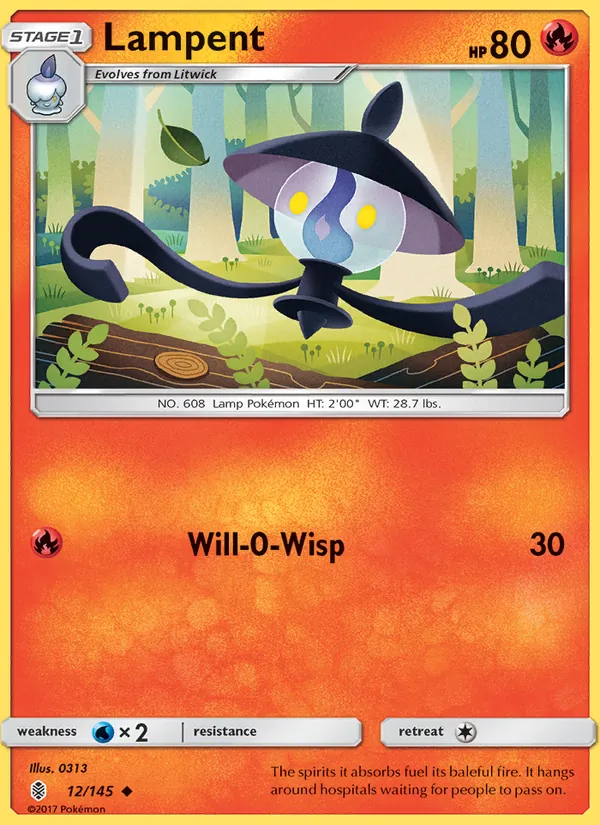 Lampent — Guardians Rising #12 (Pokémon TCG card)