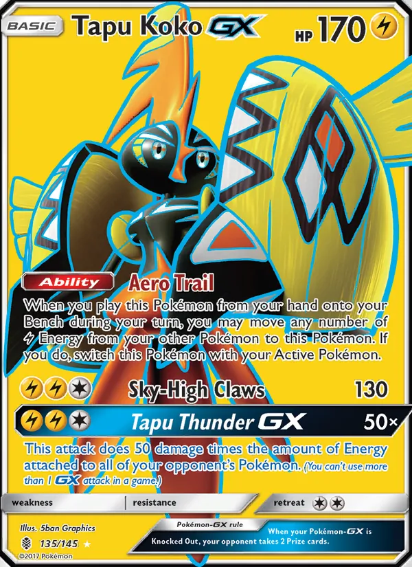 Tapu Koko GX — Guardians Rising #135 (Pokémon TCG card)