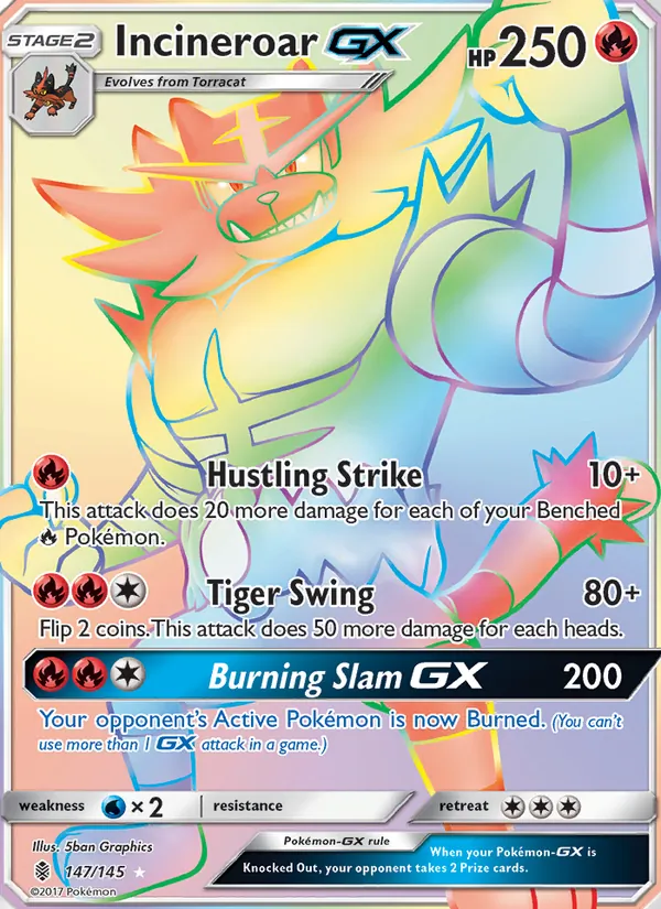 Incineroar GX — Guardians Rising #147 (Pokémon TCG card)