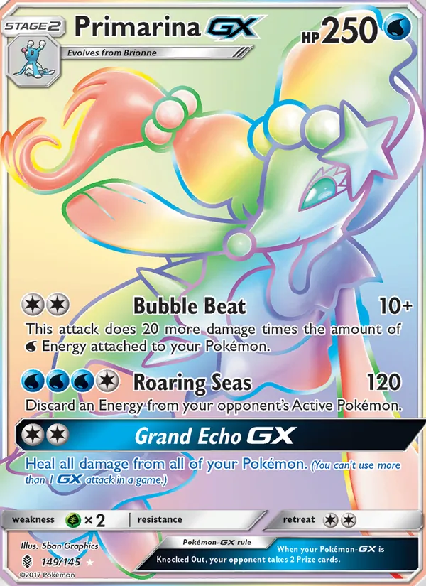Primarina GX — Guardians Rising #149 (Pokémon TCG card)