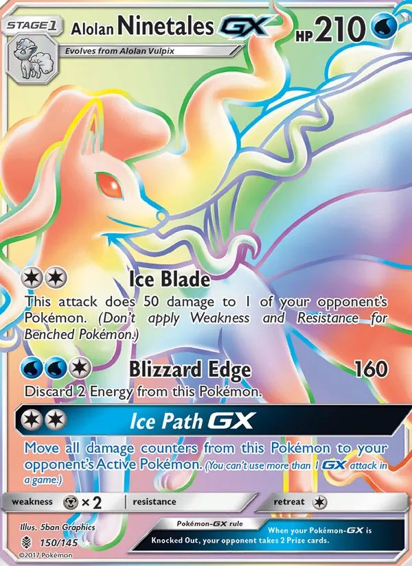 Alolan Ninetales GX — Guardians Rising #150 (Pokémon TCG card)