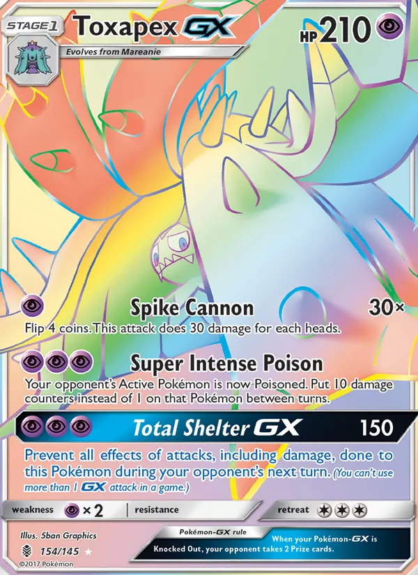 Toxapex GX — Guardians Rising #154 (Pokémon TCG card)