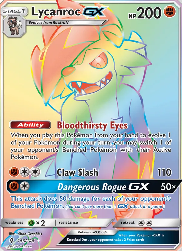 Lycanroc GX — Guardians Rising #156 (Pokémon TCG card)