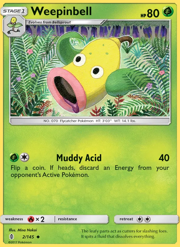 Weepinbell — Guardians Rising #2 (Pokémon TCG card)
