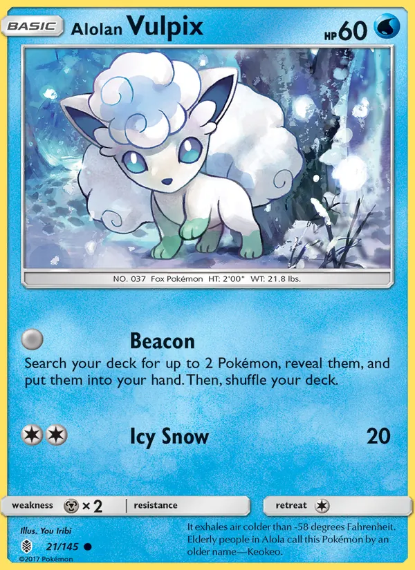 Alolan Vulpix — Guardians Rising #21 (Pokémon TCG card)