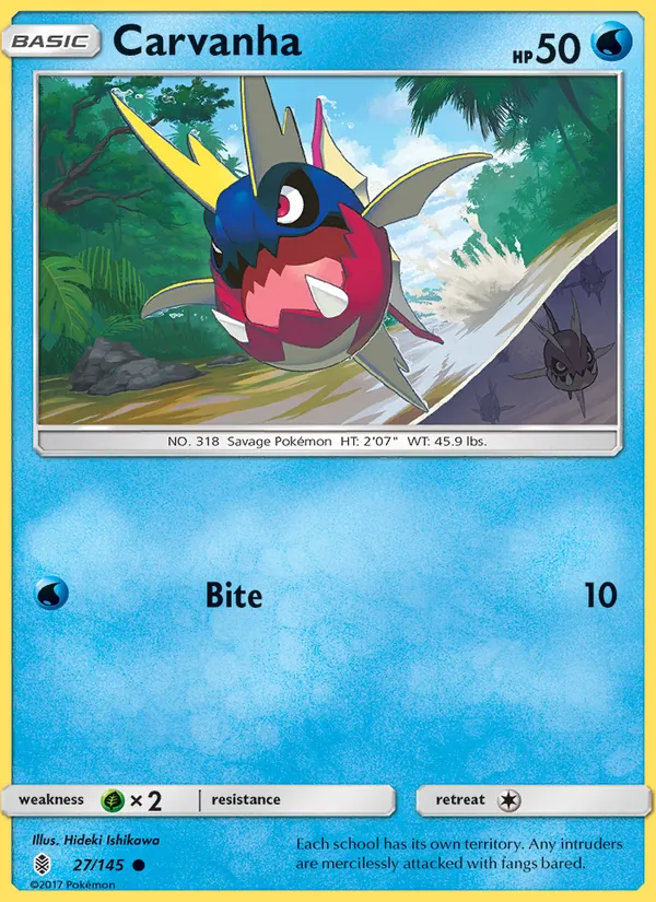 Carvanha — Guardians Rising #27 (Pokémon TCG card)