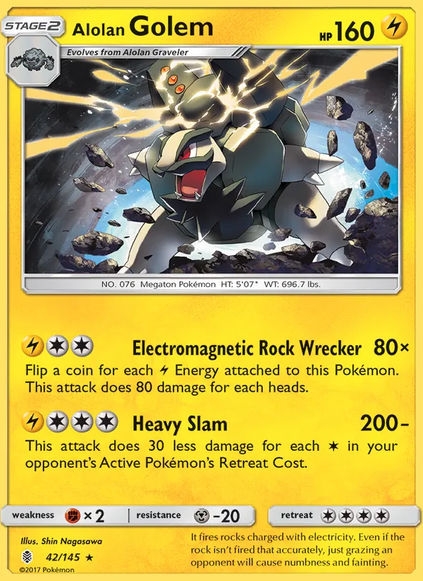 Alolan Golem — Guardians Rising #42 (Pokémon TCG card)