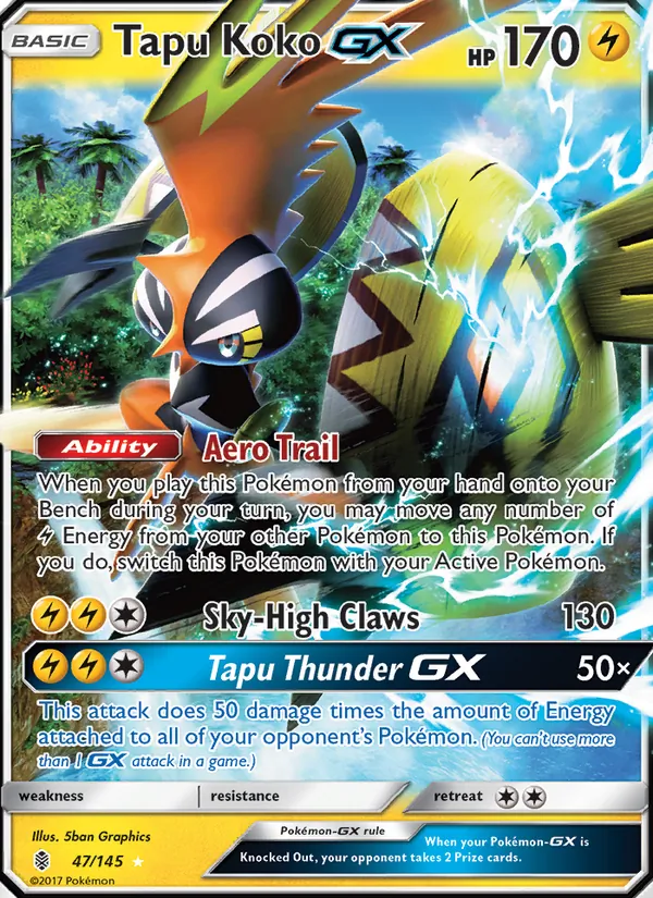 Tapu Koko GX — Guardians Rising #47 (Pokémon TCG card)