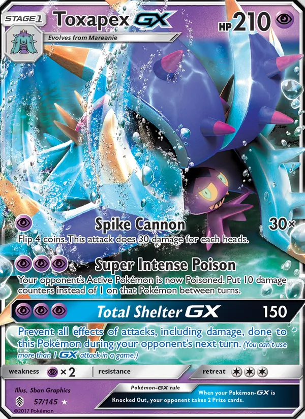 Toxapex GX — Guardians Rising #57 (Pokémon TCG card)