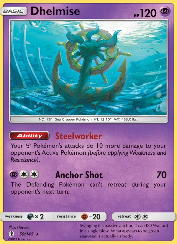 Dhelmise — Guardians Rising #59 (Pokémon TCG card)